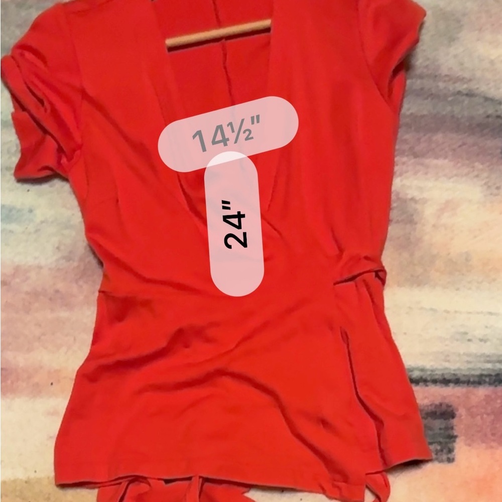 Red Wrap Top - Picture 7 of 8